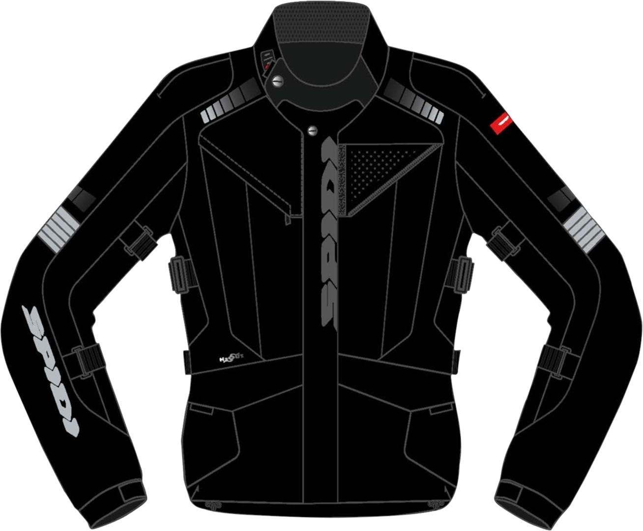 Spidi H2Out Outlander Motorrad Textiljacke, schwarz, Größe 4XL