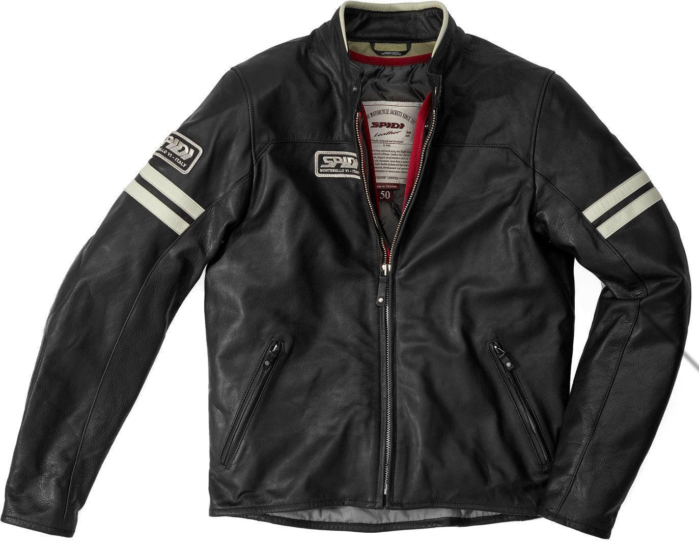 Spidi Vintage Motorcycle Leather Jacket, black-grey, Size 46, black-grey, Size 46
