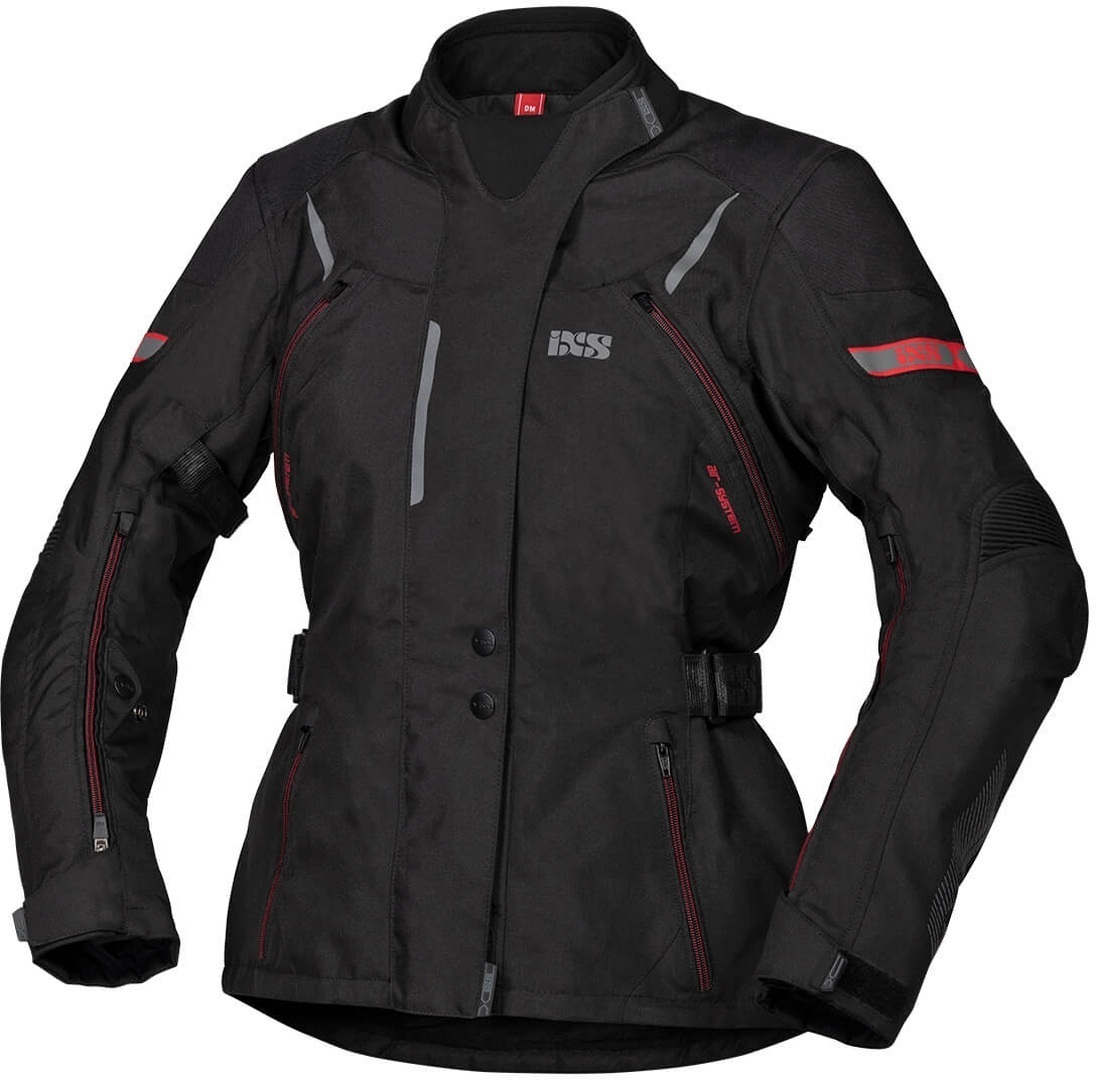 IXS Tour Liz-ST Damen Motorrad Textiljacke, schwarz-rot, Größe 2XL