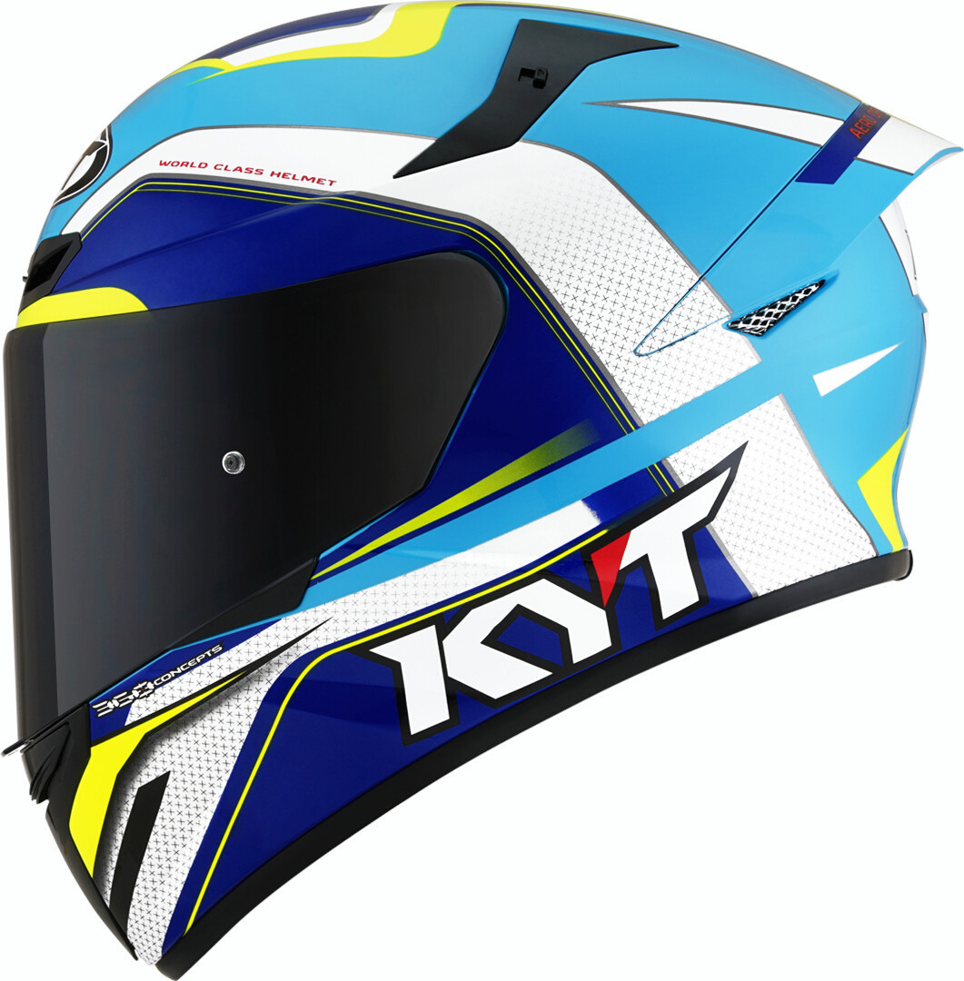 KYT TT Course Grand Prix Helmet, white-blue, Size S