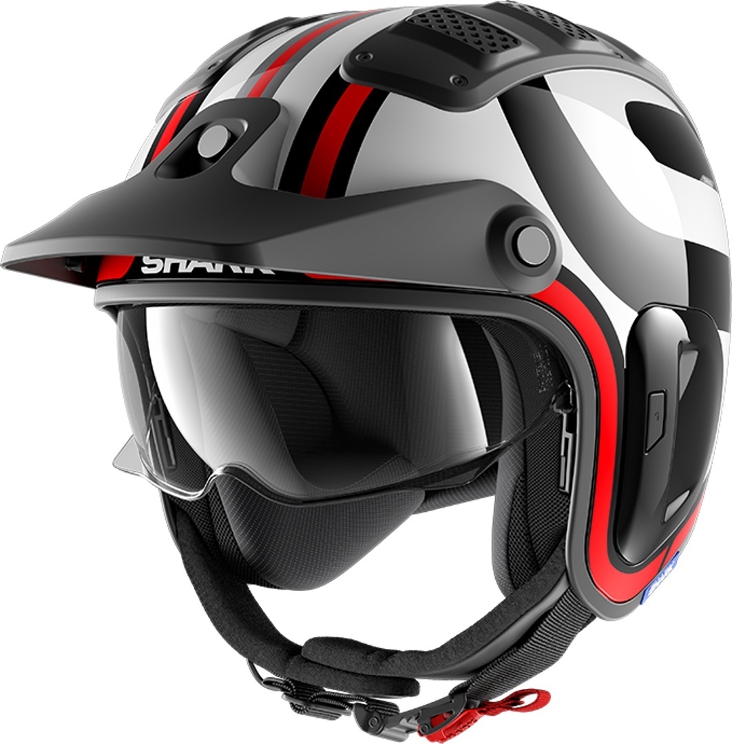 Shark X-Drak 2 Thrust R Jet Helmet, black-white-red, Size M, black-white-red, Size M