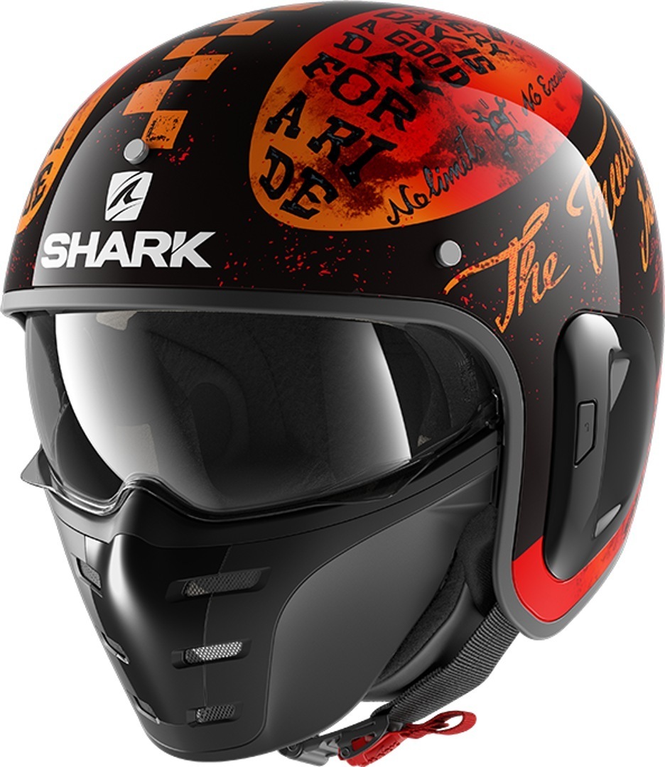 Shark S-Drak 2 Tripp In Jet Helm, zwart-rood, afmeting XS