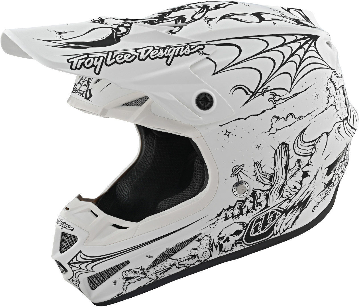 Troy Lee Designs SE4 Stranded MIPS Motocross Helmet, white, Size M, white, Size M