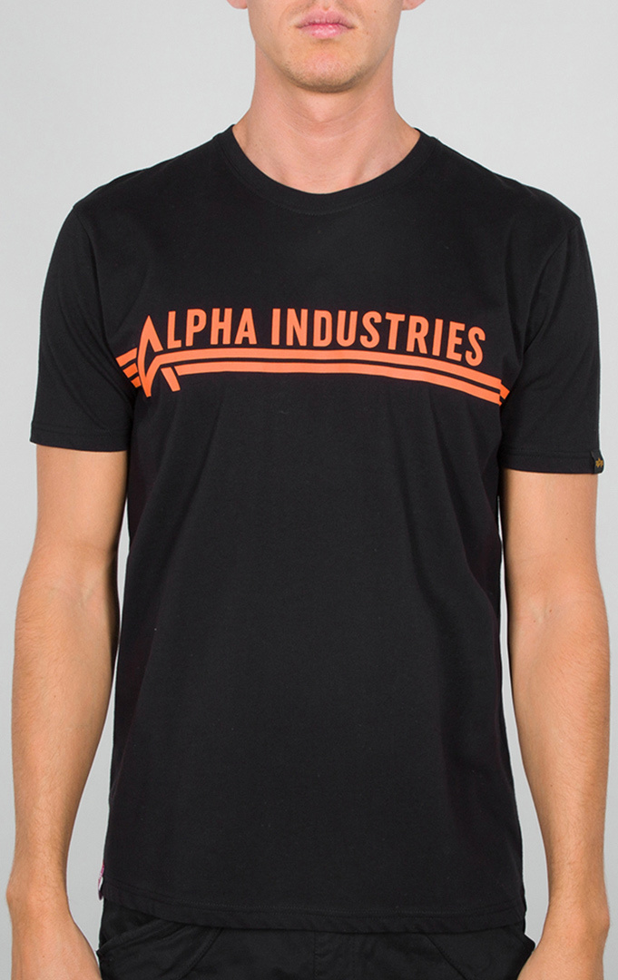 Alpha Industries T-shirt, svart-orange, storlek L