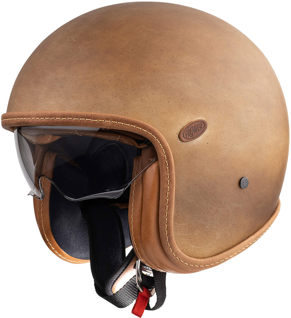 Premier Vintage BOS BM Jet Helmet, brown, Size S, brown, Size S