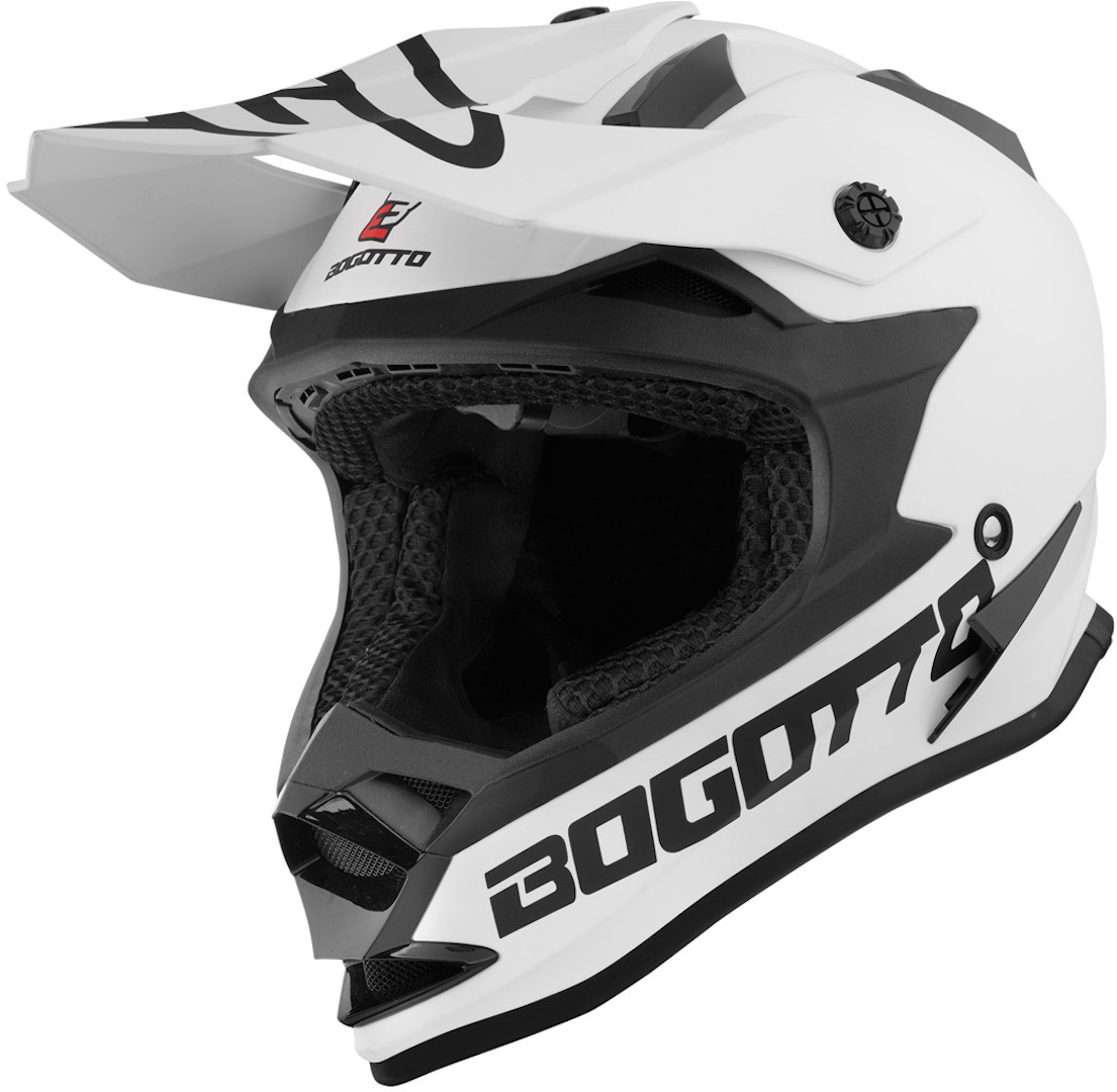 Bogotto V321 Solid Motocross Helm, weiss, Größe XS