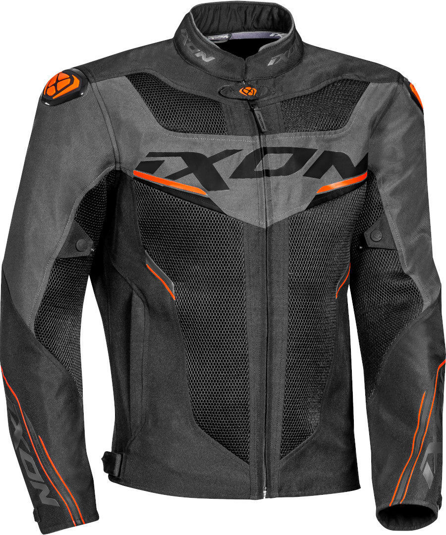 Ixon Draco Motorrad Textiljacke, schwarz-grau-orange, Größe S