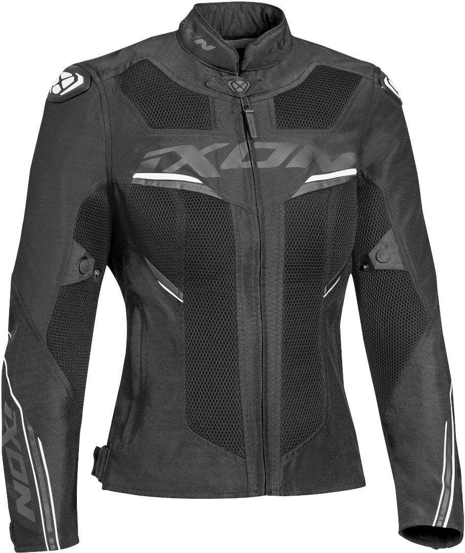 Ixon Draco Ladies Motorcycle Textile Jacket, black-white, Size XS for Women, black-white, Size XS for Women
