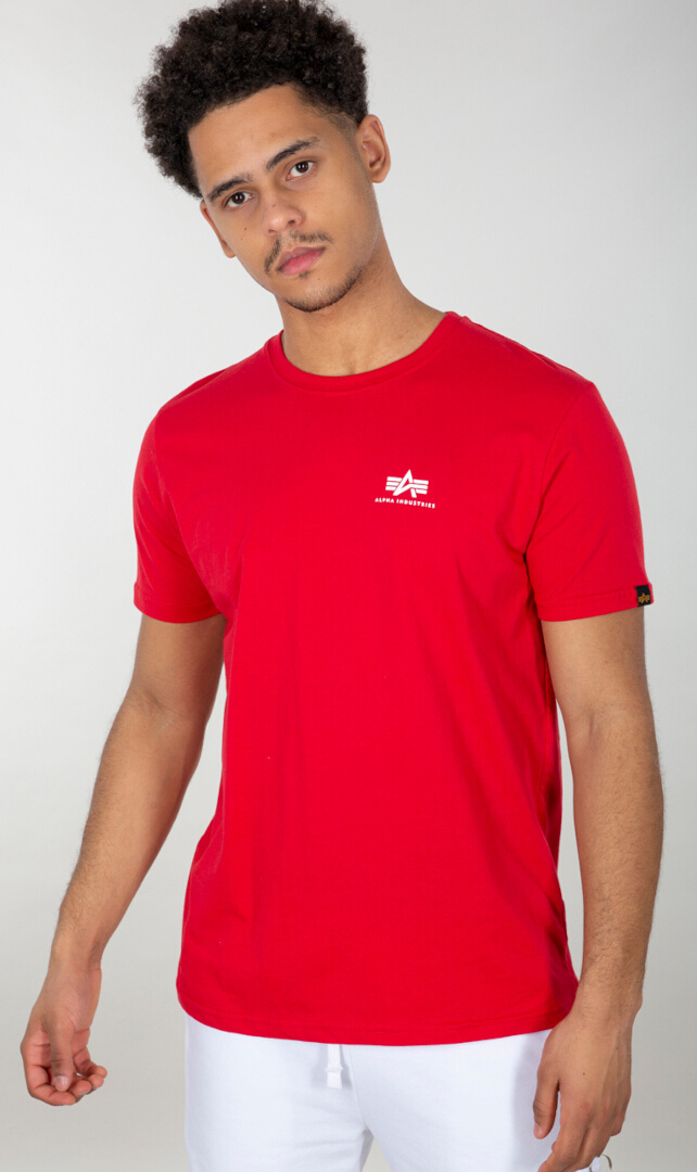 Alpha Industries Backprint T-Shirt, weiss-rot, Größe S für Männer