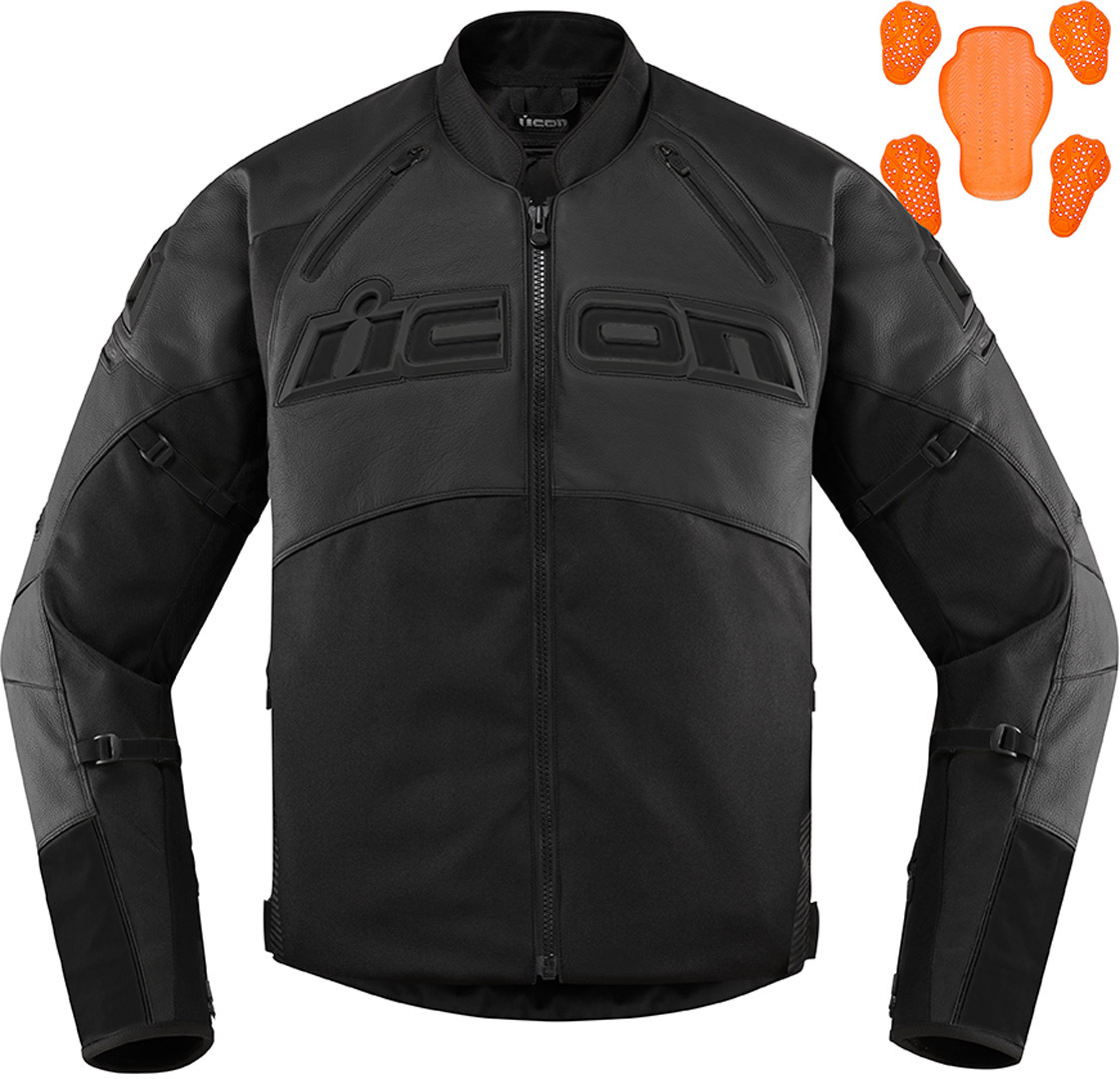 Icon Contra2 Motorcycle Textile / Leather Jacket, black, Size 2XL, black, Size 2XL