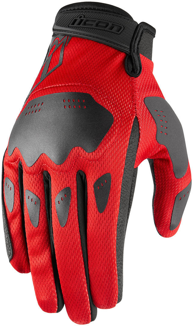 Icon Hooligan Motorcycle Gloves, red, Size S, red, Size S