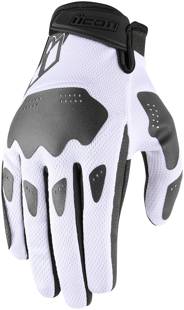 Icon Hooligan Motorcycle Gloves, white, Size M, white, Size M