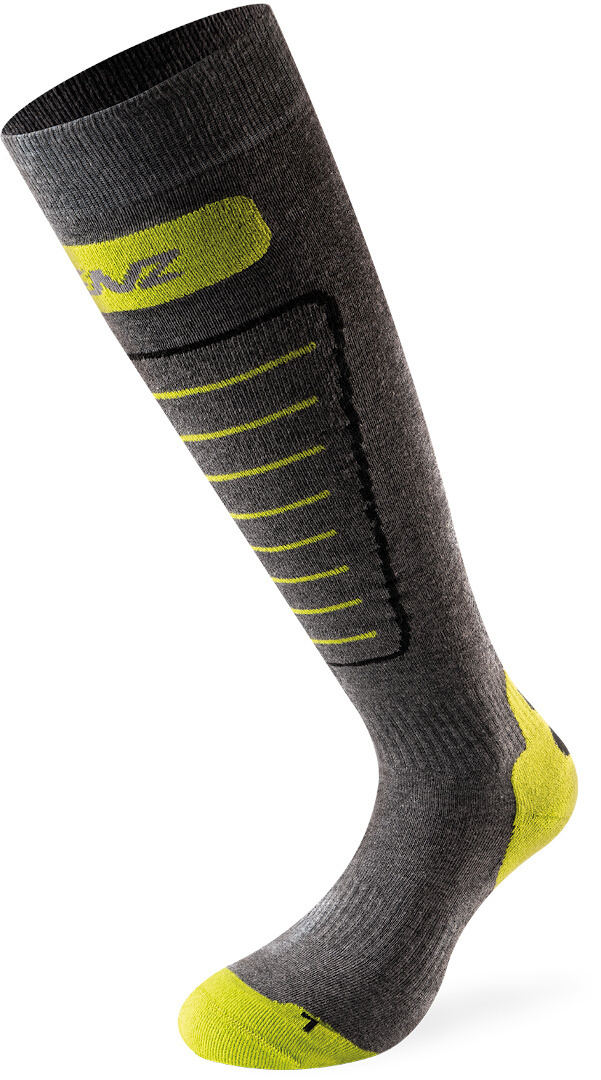 Lenz 1.0 Skiing Socken, grau-gelb, Größe 35 - 38
