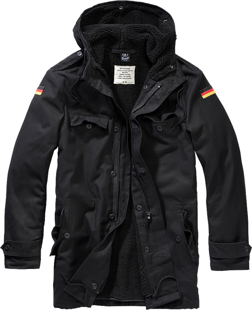 Brandit BW Parka Flag Jacke, schwarz, Größe 2XL