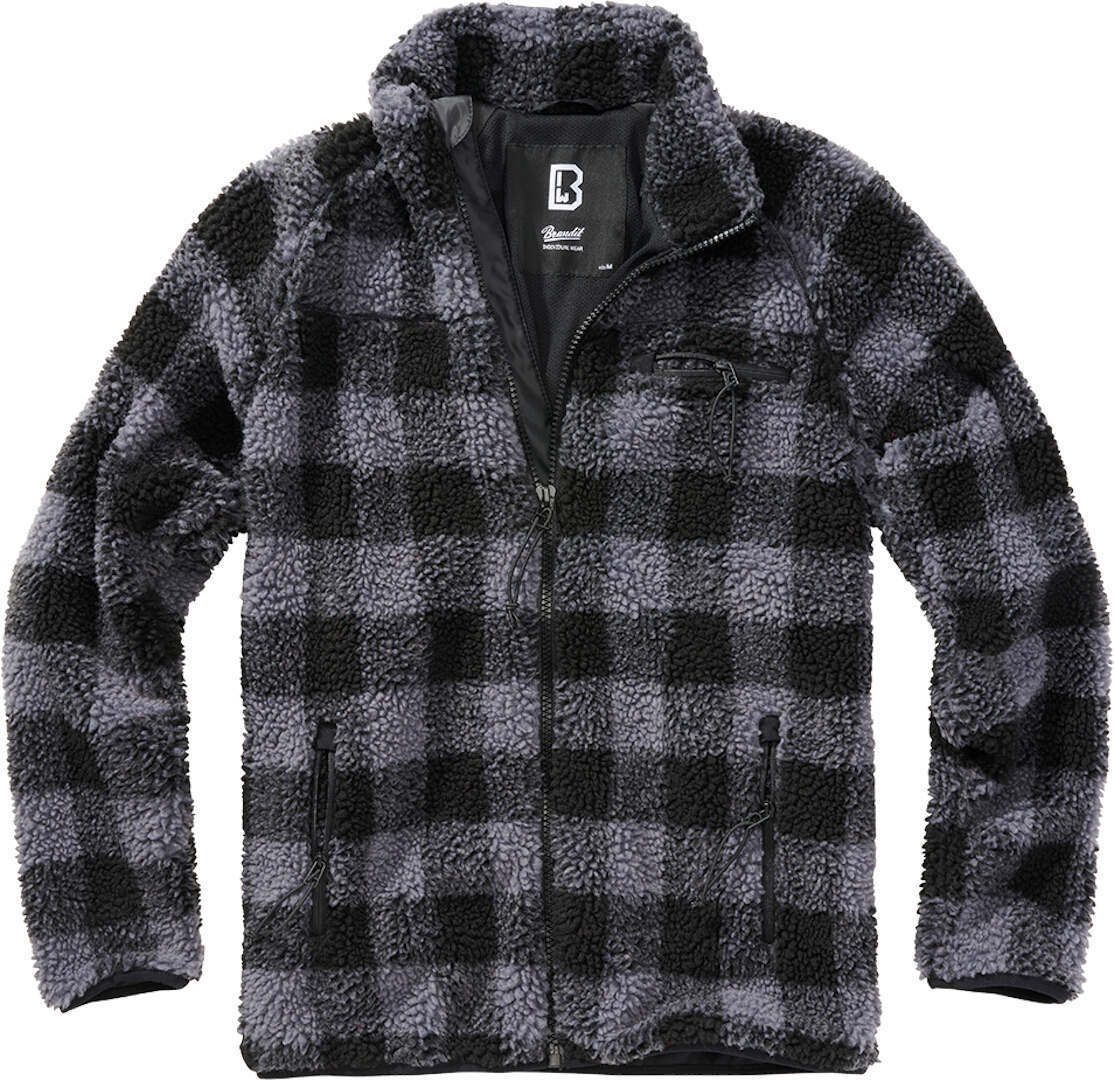 Brandit Teddyfleece Jacke, schwarz-grau, Größe 4XL