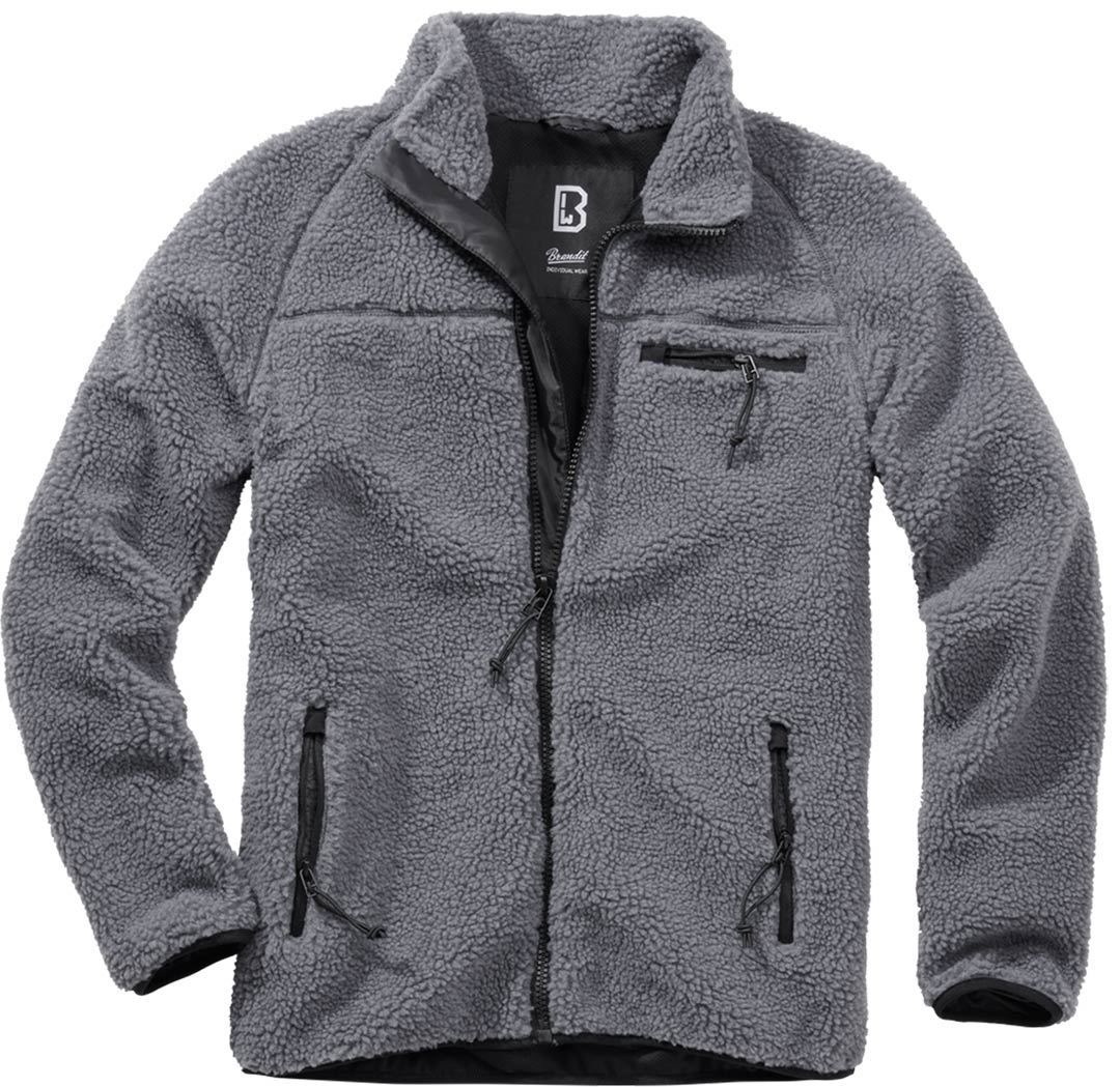 Brandit Teddyfleece Jacket, black-grey, Size S, S Black Grey unisex
