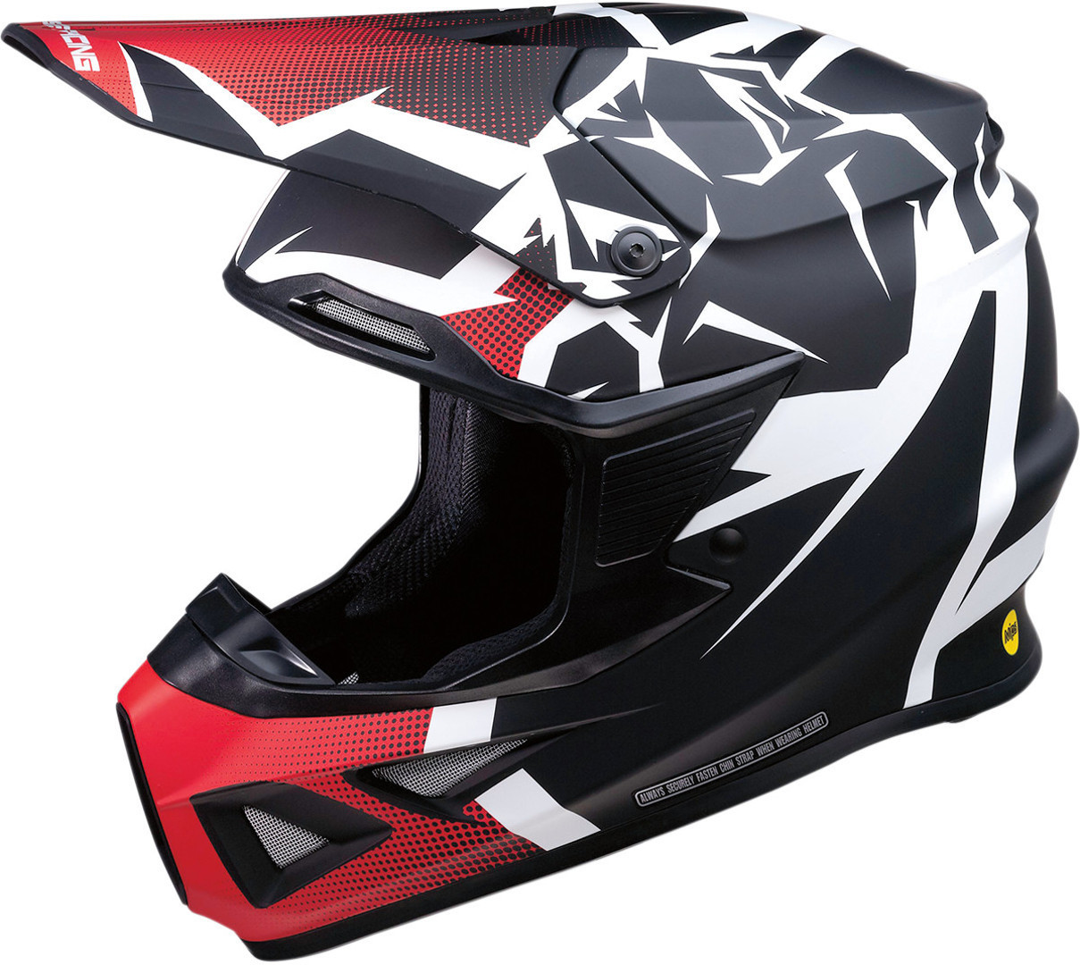 Moose Racing F.I. Agroid MIPS Motocross Helm, schwarz-rot, Größe S