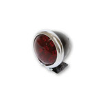 SHIN YO LED feu arrière BATES STYLE, boîtier noir avec cadre chromé, verre rouge
