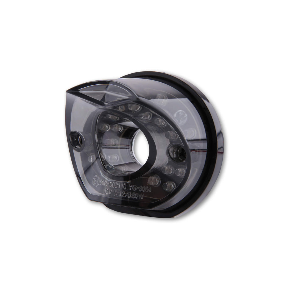 Lanterna traseira SHIN YO LED MADISON, placa de base redonda preta, vidro colorido