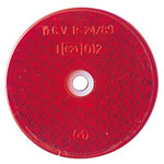 Réflecteur, rouge, D. 60 mm, avec trou, E-approuvé