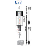 Carregador USB OPTIMATE com monitor de bateria, plug SAE (Nº 100), 2400mA