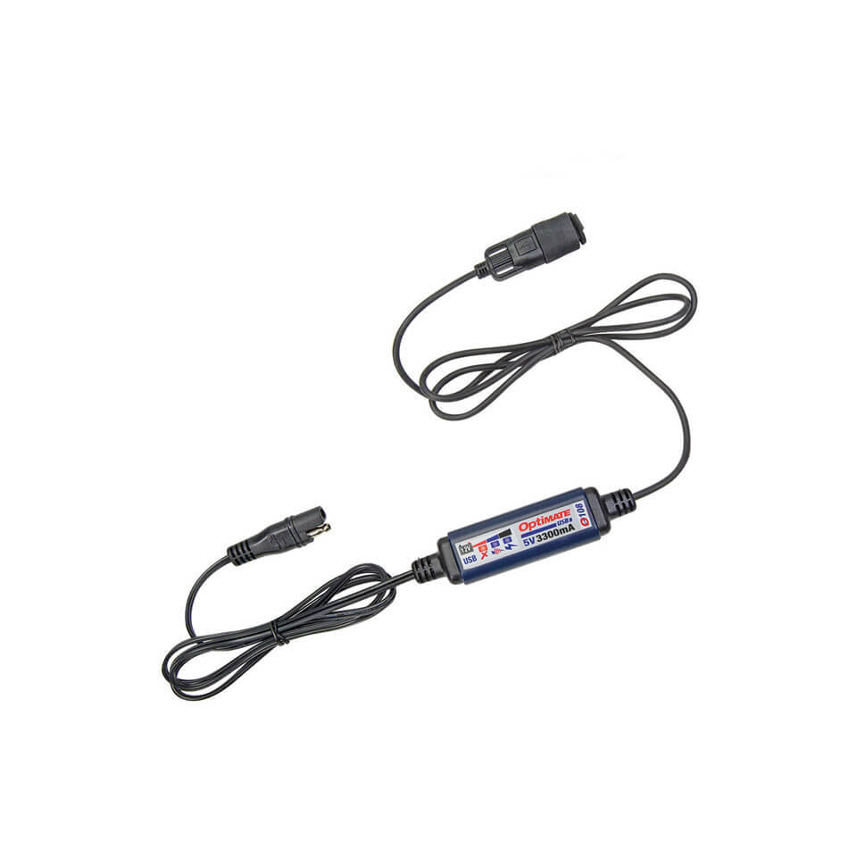 OPTIMATE USB 3，3A 充电电缆，带 SAE 插头/USB 插座