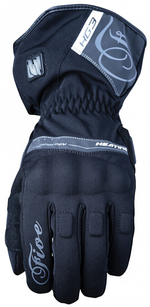 Five HG3 Ladies Heatable Motorcycle Gloves, black-grey, Size M for Women, black-grey, Size M for Women