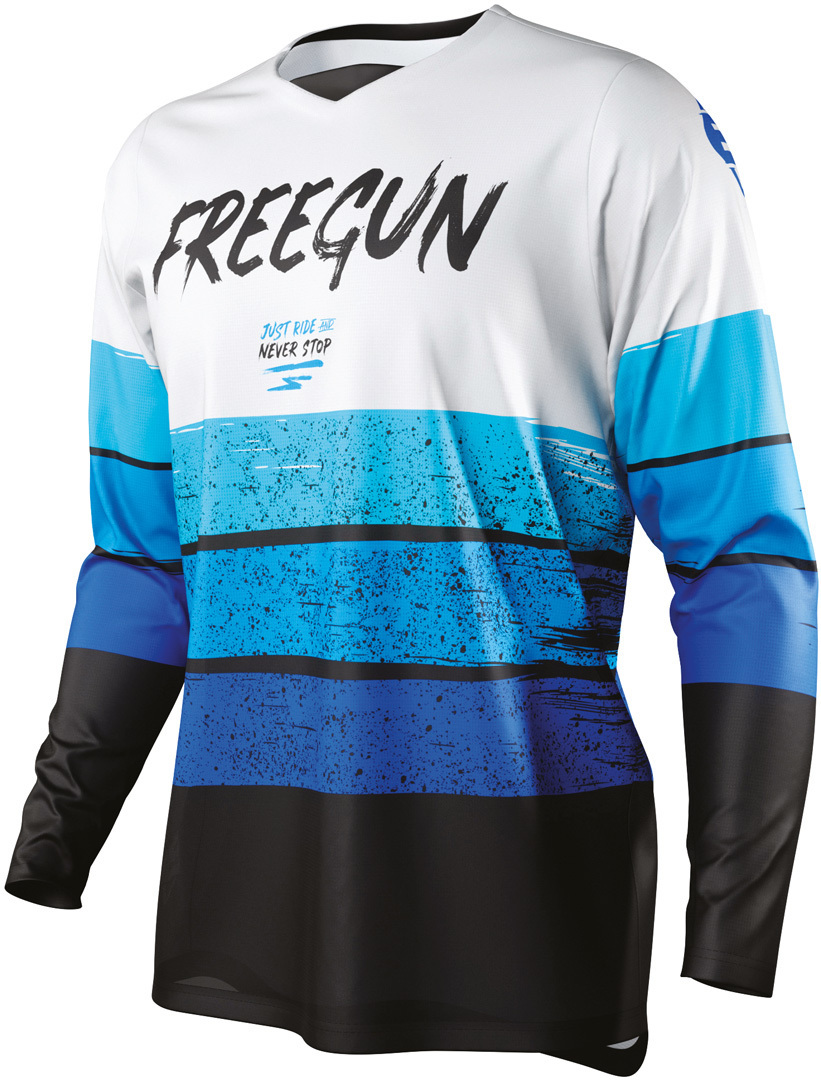Freegun Devo Stripe Motocross Jersey, blue, Size M, blue, Size M