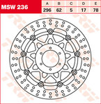 TRW Lucas Brake disc MSW236, drijvend