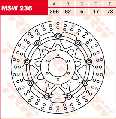 TRW Lucas Brake disc MSW236, drijvend