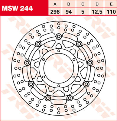 TRW Lucas Brake disc MSW244, drijvend