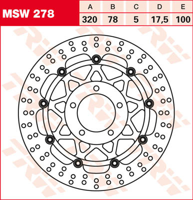TRW Lucas Brake disc MSW278, drijvend