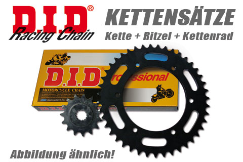DID Kette und ESJOT Räder PREMIUM chain set, GSX 1250 F, 10-16, GSF 1250 S 10-11, gold, gold