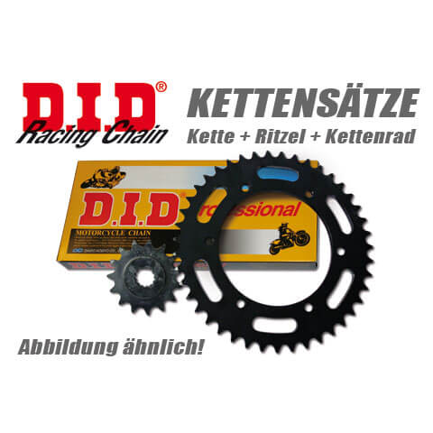 DID Kette und ESJOT Räder ZVMX chain set APRILIA 1000 ETV Caponord 01, gold, gold