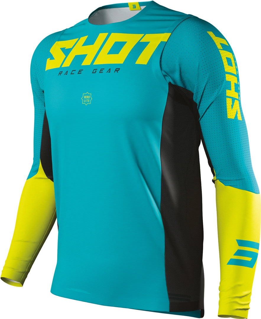 Shot Aerolite Airflow Motocross Jersey, turkos, storlek 2XL