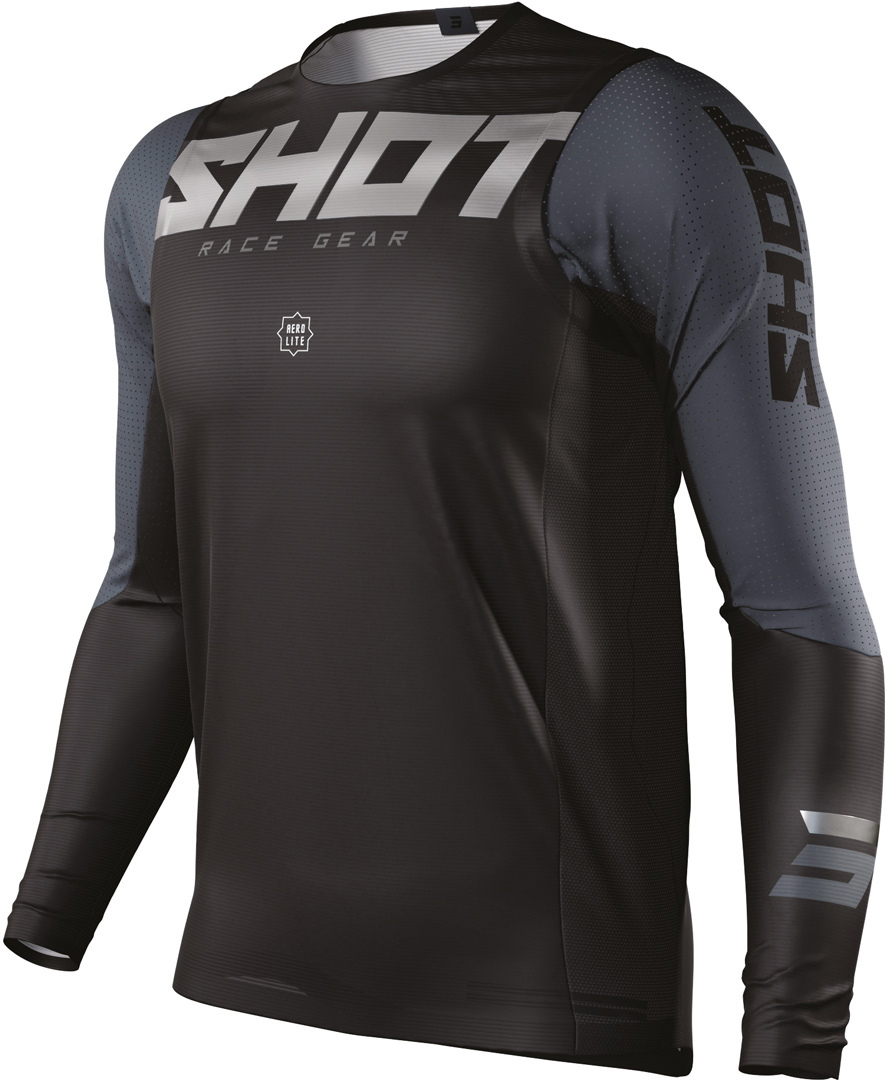 Shot Aerolite Airflow Motocross Jersey, svart, storlek M