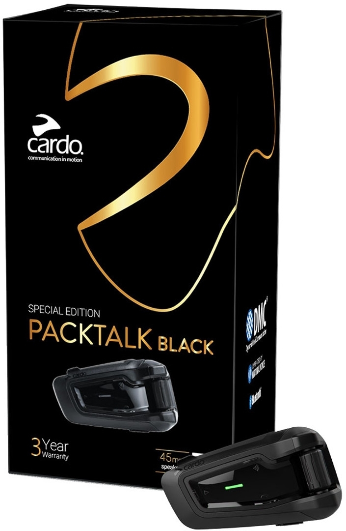 Cardo PACKTALK Edge - Sistema de comunicación Bluetooth para motocicleta,  intercomunicador para auriculares, paquete individual