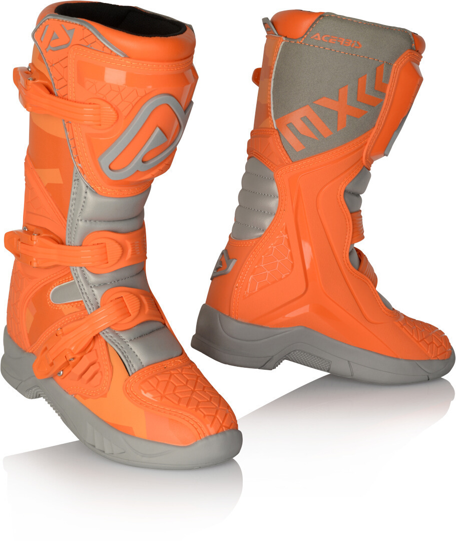 Image of Acerbis X-Team Stivali motocross per bambini, grigio-arancione, dimensione 33