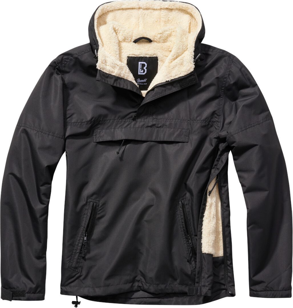 Brandit Windbreaker Sherpa Jacke, schwarz, Größe 4XL für Männer