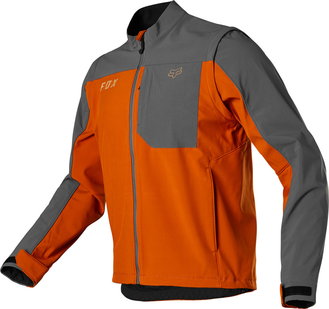 FOX Legion Softshell Motocross Jacket, black-orange, Size S, black-orange, Size S