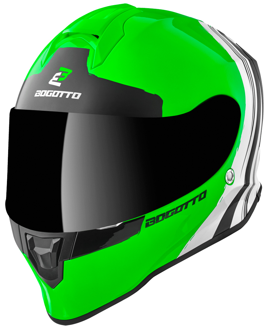 Bogotto V151 Wild-Ride Helm, zwart-wit-groen, afmeting XL