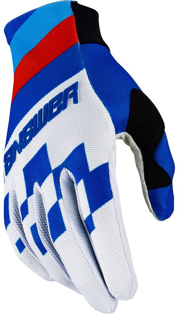 Answer AR2 Korza Motocross Gloves, white-red-blue, Size M, white-red-blue, Size M