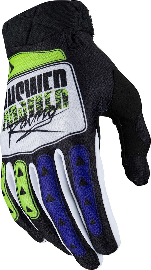 Answer AR3 Pro Glow Motocross Gloves, black-white-yellow, Size 2XL, black-white-yellow, Size 2XL