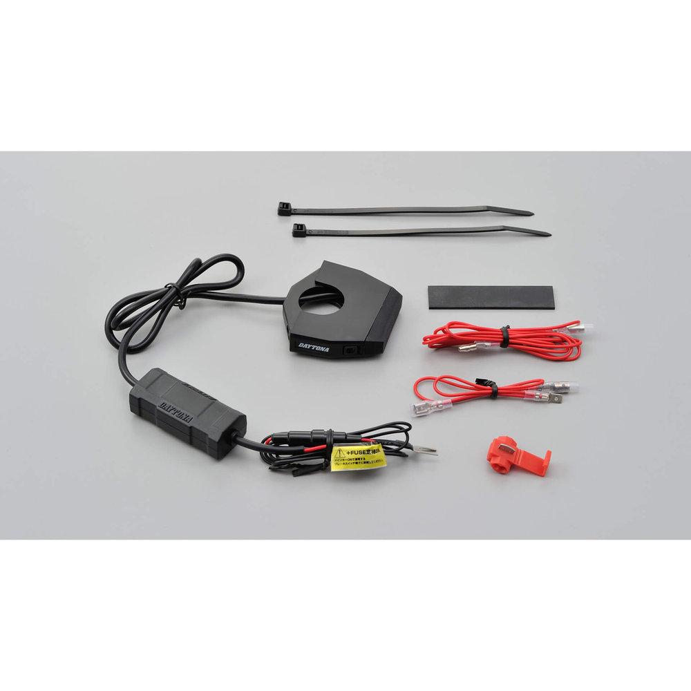 DAYTONA Corp. SLIM TYPE 1-way ou 2-way USB type A pour le montage du guidon  - buy cheap ▷ FC-Moto