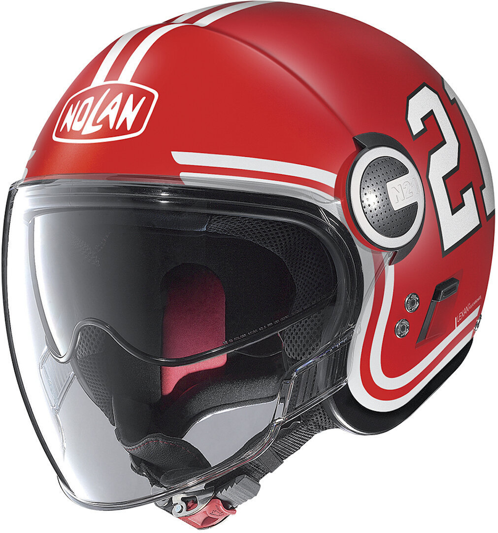 Nolan N21 Visor Quarterback Jet Helmet, white-red, Size S, white-red, Size S
