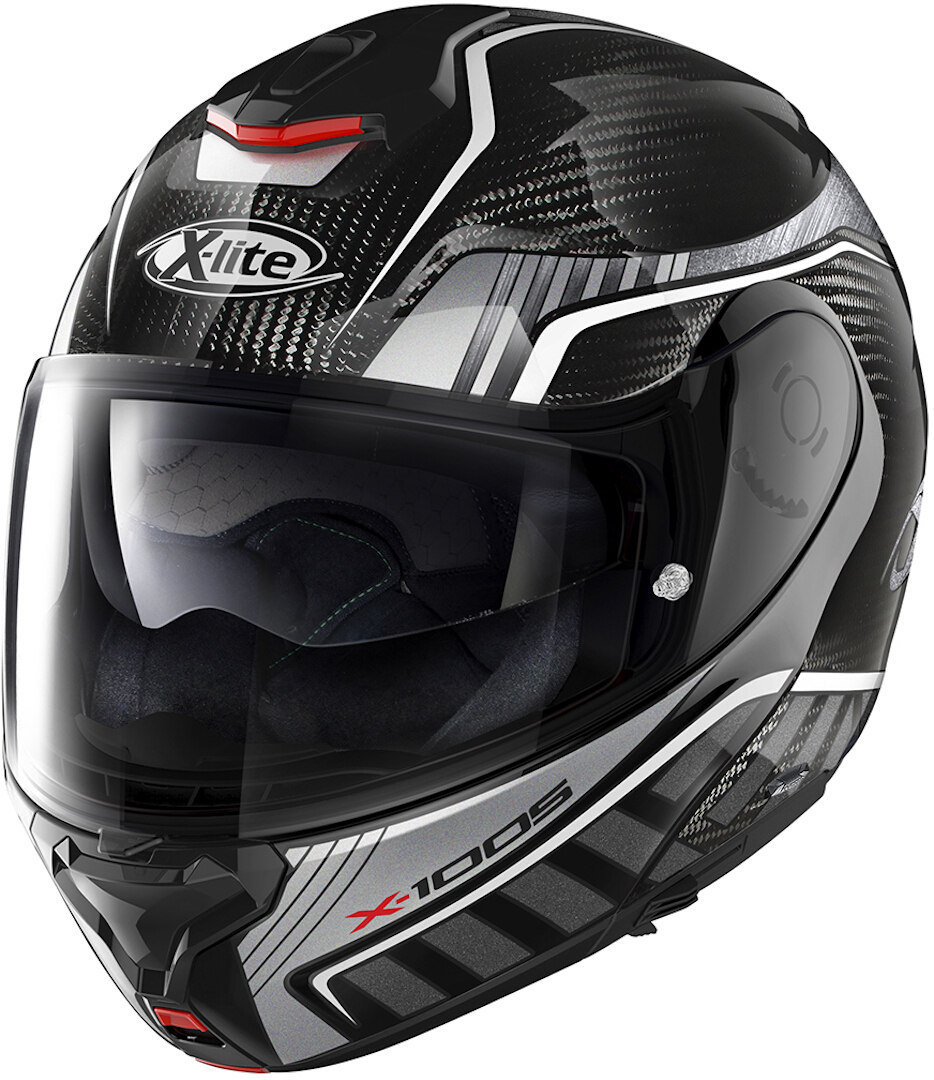 X-Lite X-1005 Ultra Carbon Cheyenne N-Com Helmet, black-white, Size M, M Black White unisex