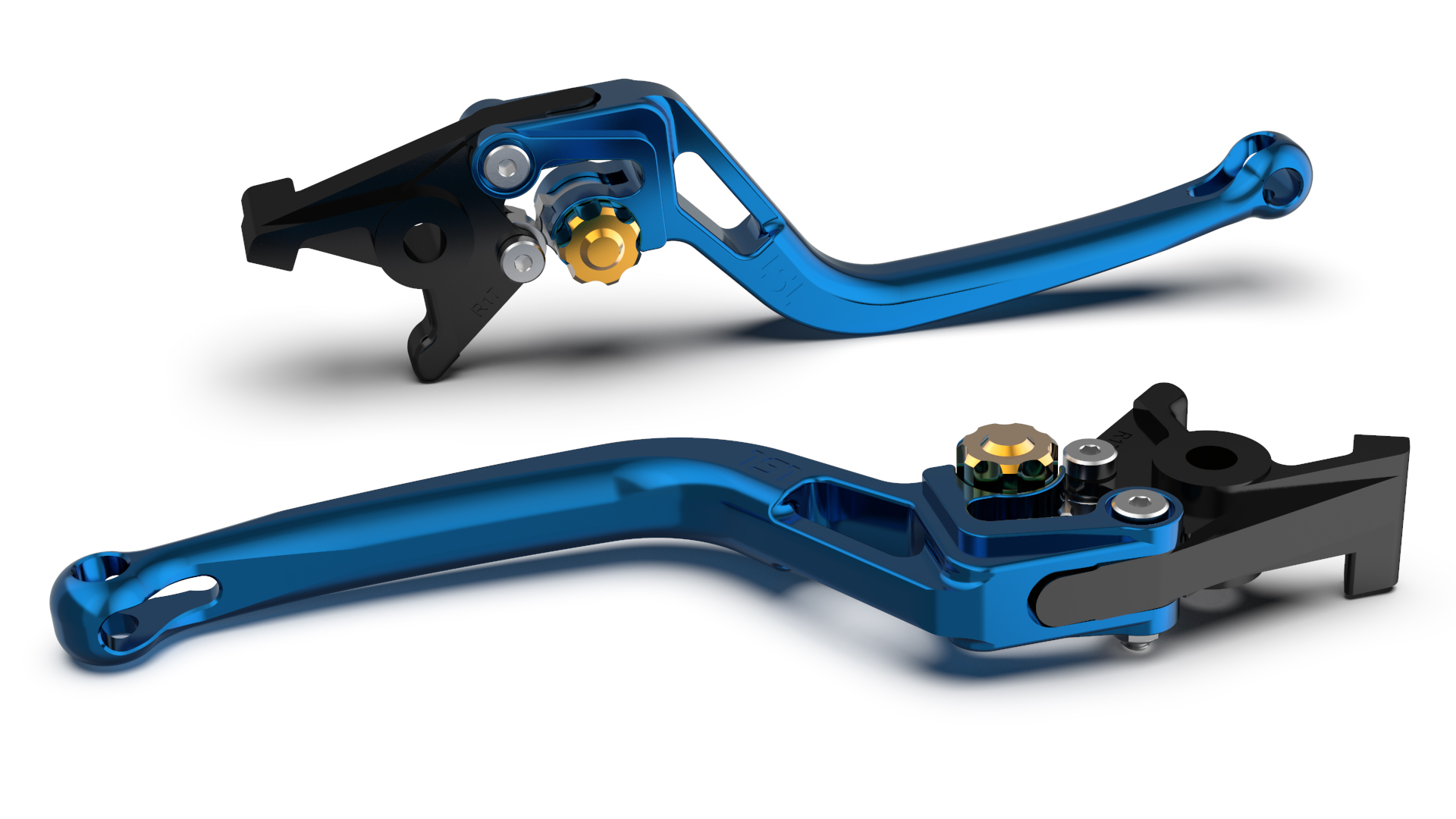 LSL Brake lever BOW R51, blue/gold, gold