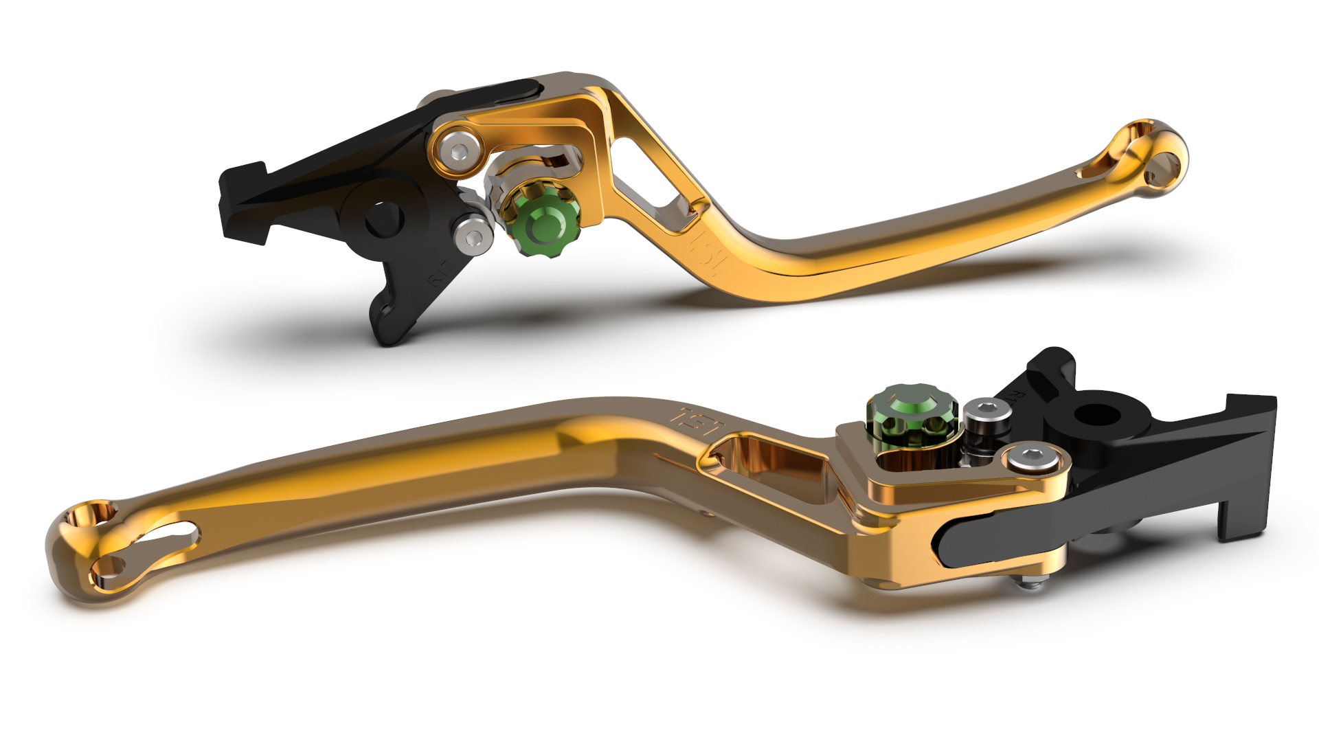 LSL Brake lever BOW R51, gold/green, green