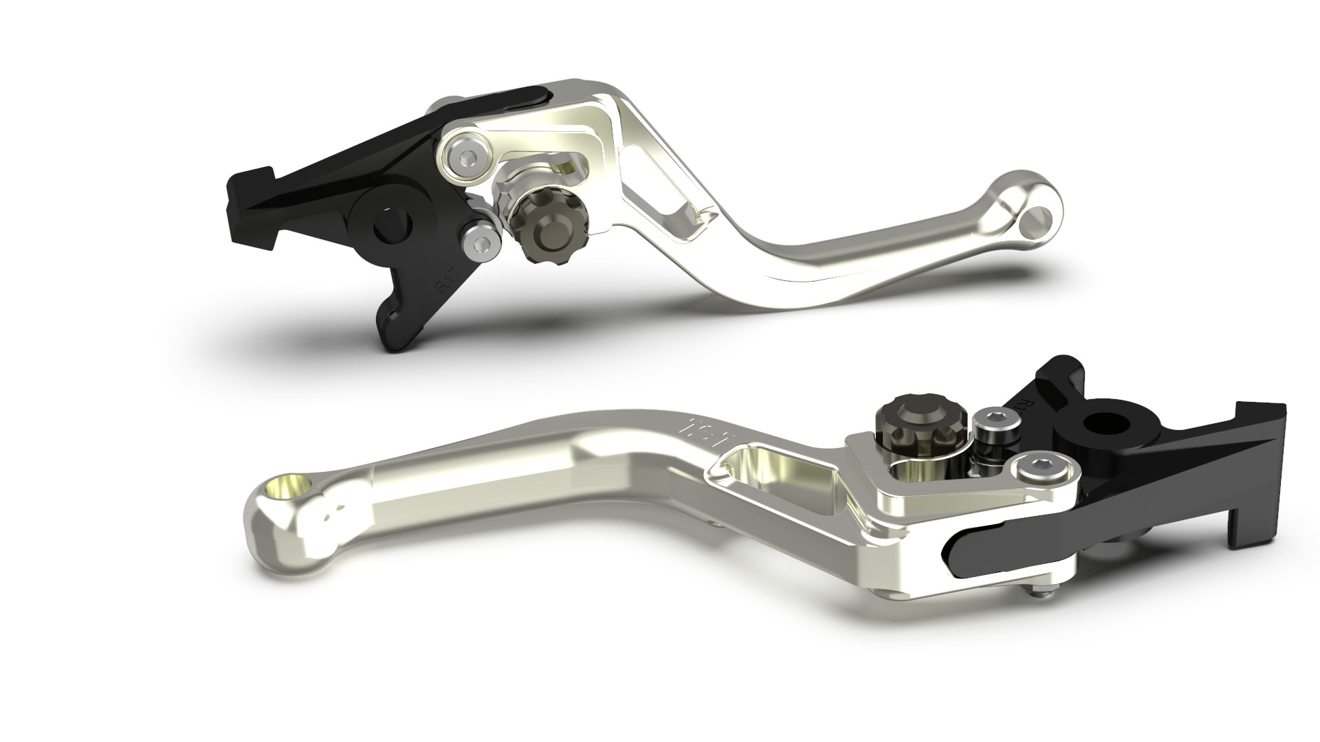 LSL Brake lever BOW R32, short, silver/anthracite, black-grey, black-grey