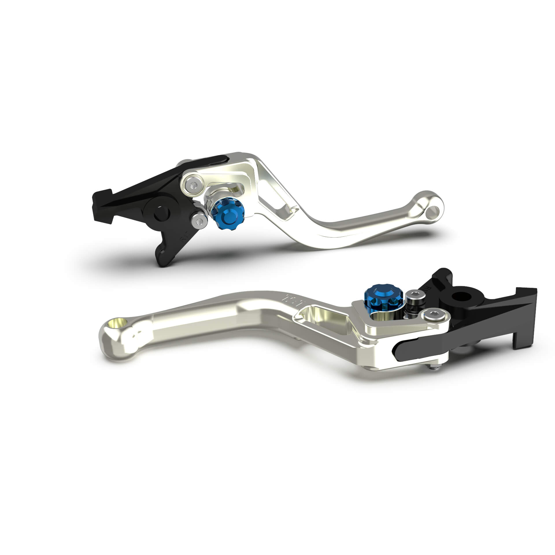 LSL Brake lever BOW R32, short, silver/blue, blue